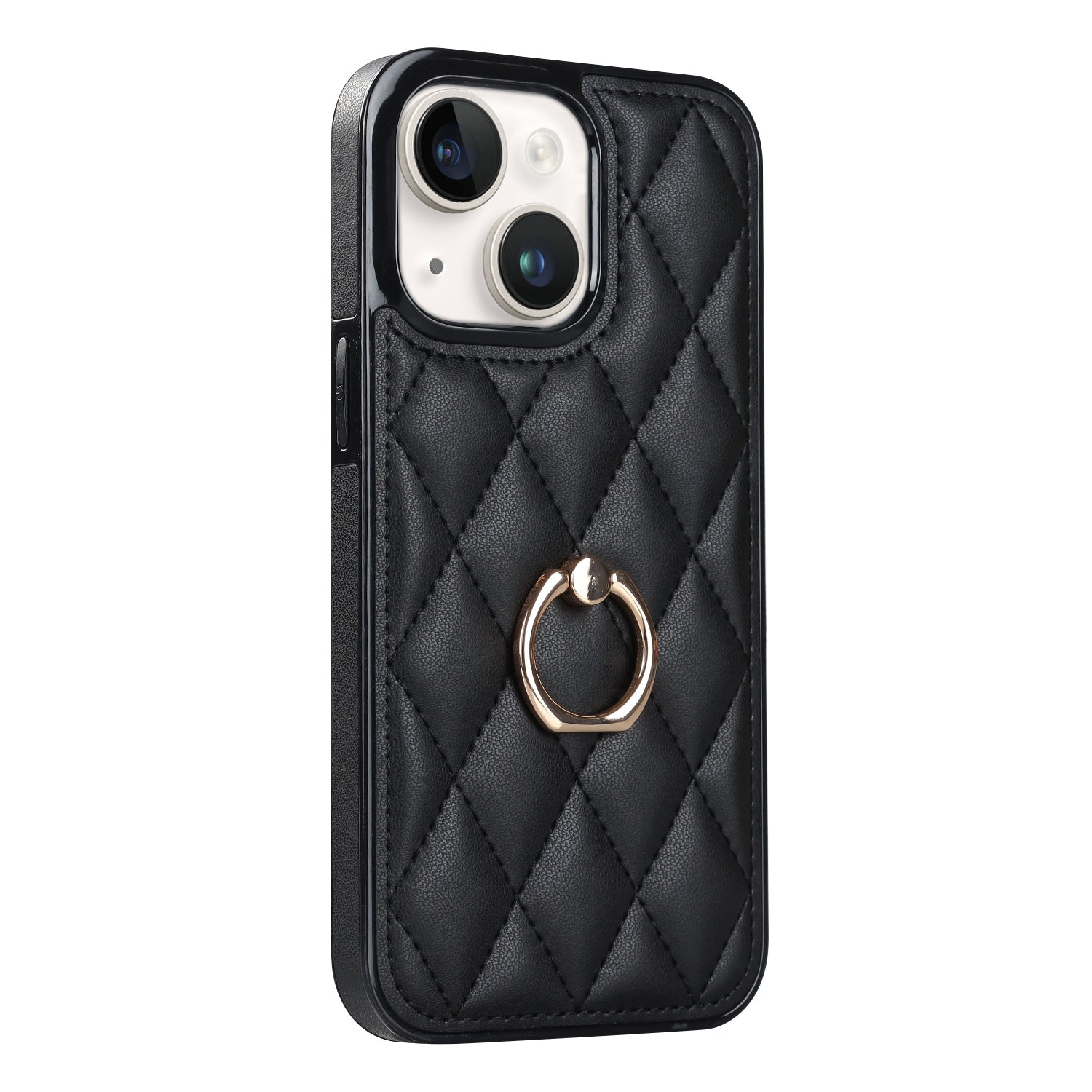 For iPhone 13 mini 5.4 inch Anti-Scratch Phone Cover Stitching Rhombus PU Leather TPU Phone Case with Ring Holder Kickstand For iPhone 13 mini 5.4 inch Anti-Scratch Phone Cover Stitching Rhombus PU Leather TPU Phone Case with Ring Holder Kickstand